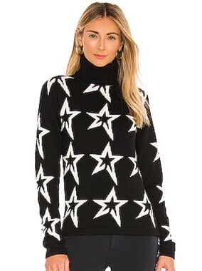 Perfect Moment Navy and White Star Dust Turtleneck Sweater
